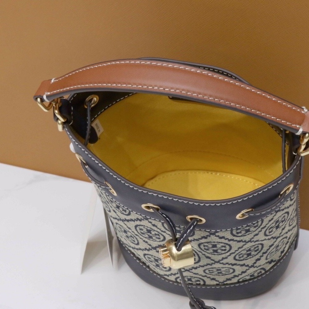 Tory Burch T Monogram Jacquard Mini Bucket Bag - Picture 7 of 7